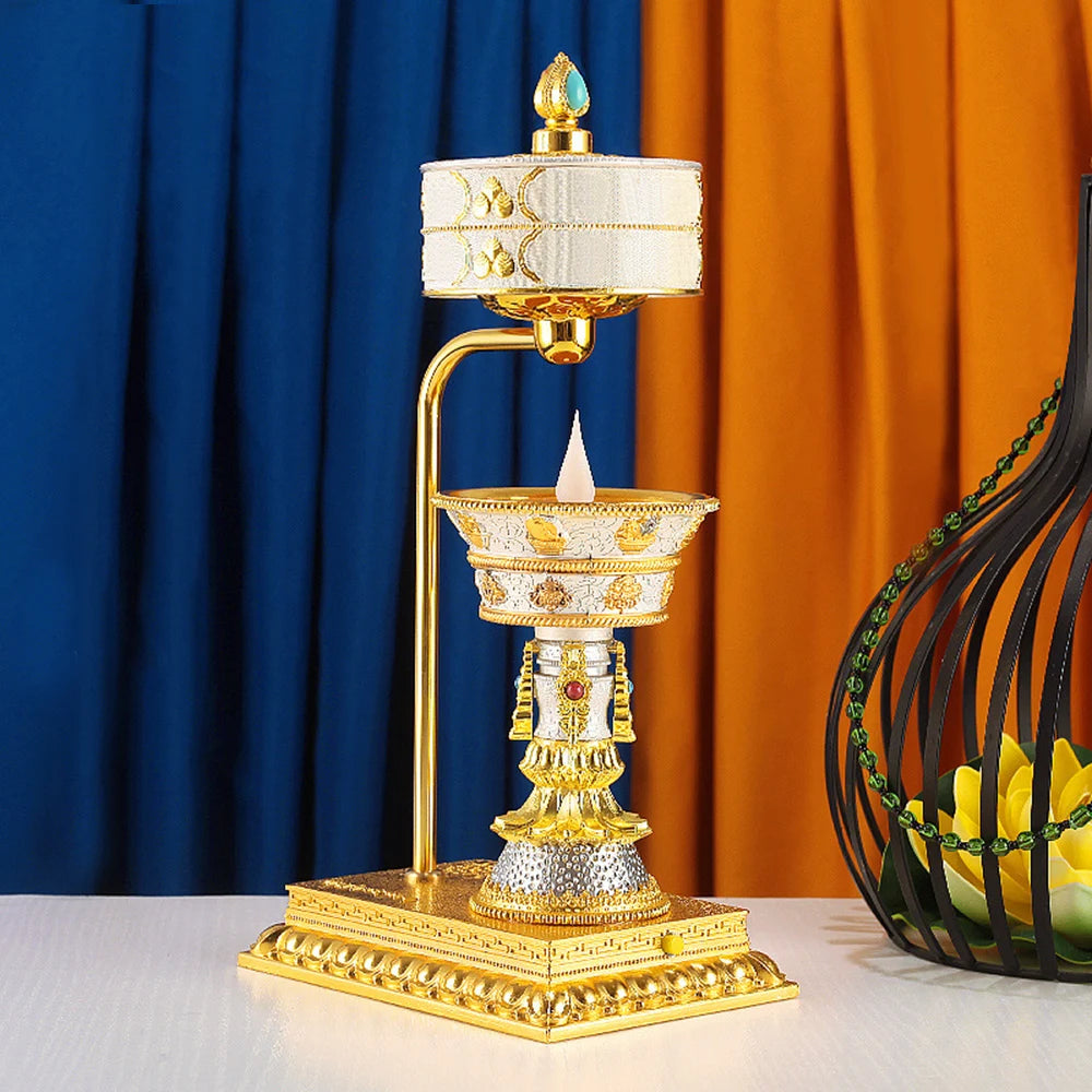 Buddhist Prayer Wheel Lamp