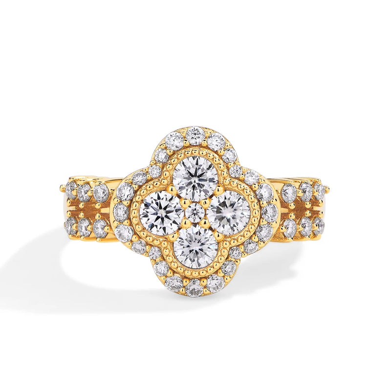 Moissanite 18k White Gold/Sterling Diamond Ring