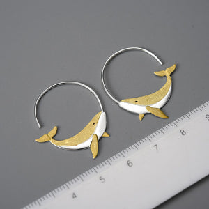 Whale 18k Gold/Sterling Earrings