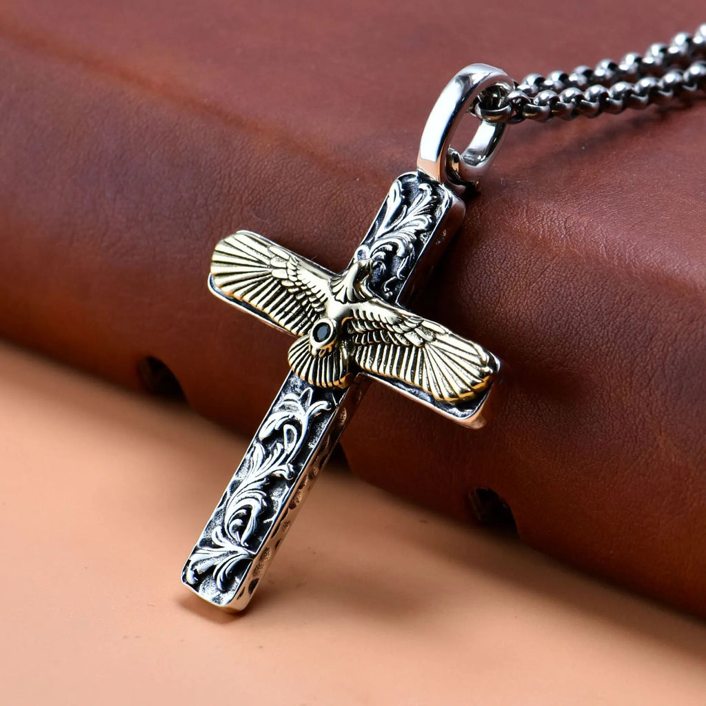 Cross Eagle (925 Sterling) Necklace