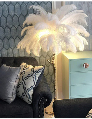 Ostrich Feather Floor Lamp