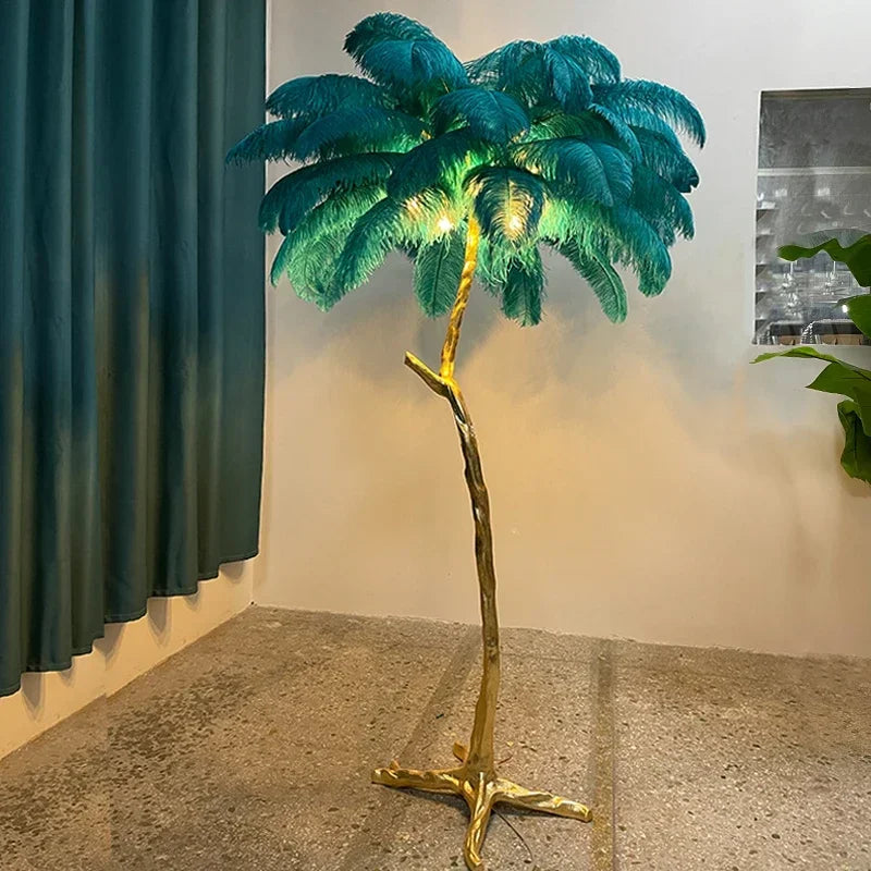 Ostrich Feather Floor Lamp
