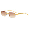 Leopard Frame - Rimless Rectangle Sunglasses