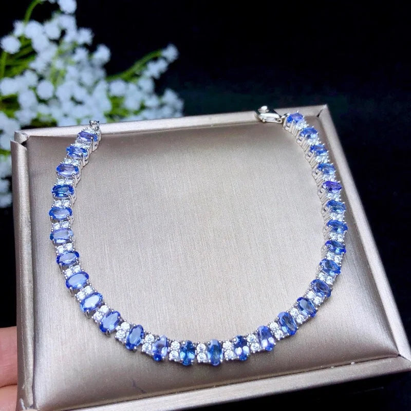 Silver (S925) Tanzanite Bracelet