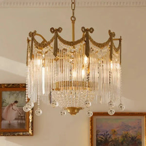 French Tassel (Copper) Crystal Chandelier