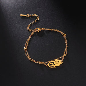 Lying Cat Charm Bracelet