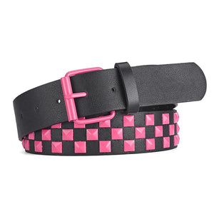 Checker Style Leather Belts