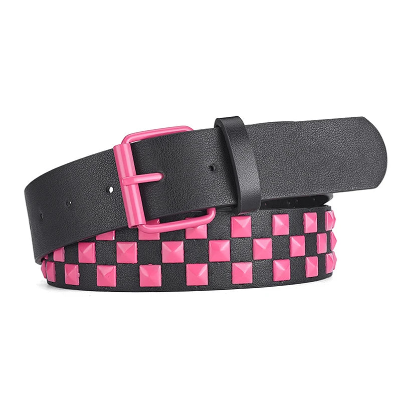Checker Style Leather Belts
