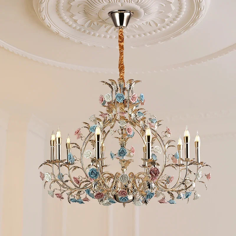 European Floral Chandelier