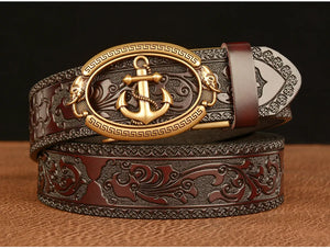 Gold Navy - Men's Genuine Leather Belts