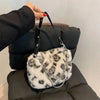 Leopard/Plush Design Handbag