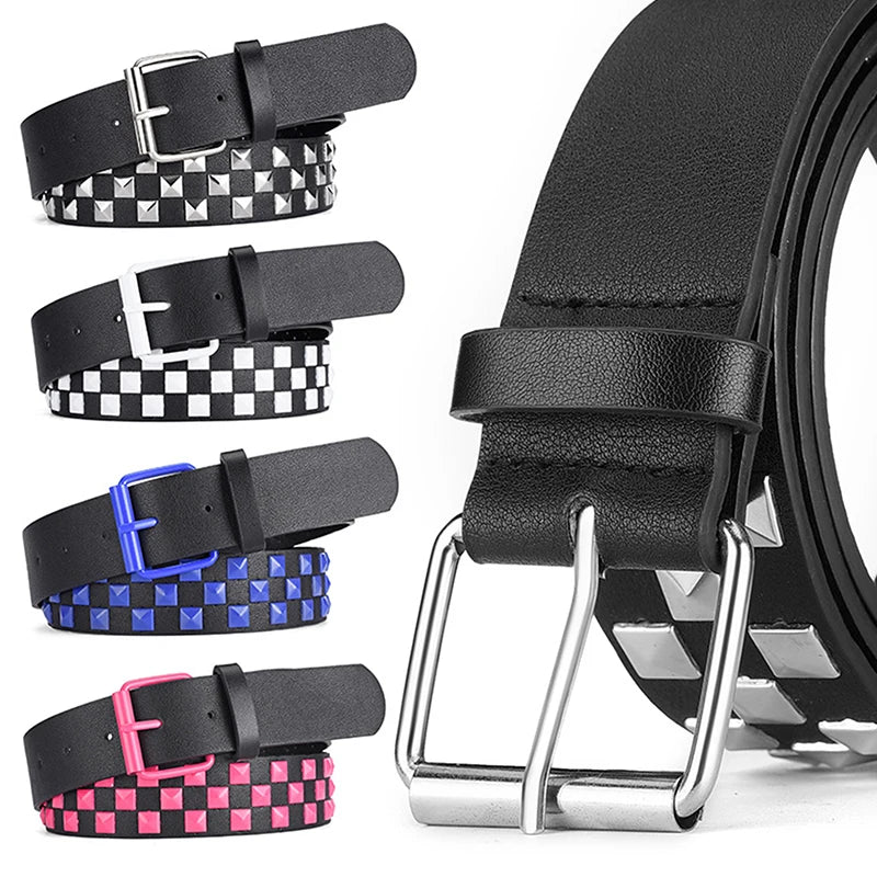 Checker Style Leather Belts