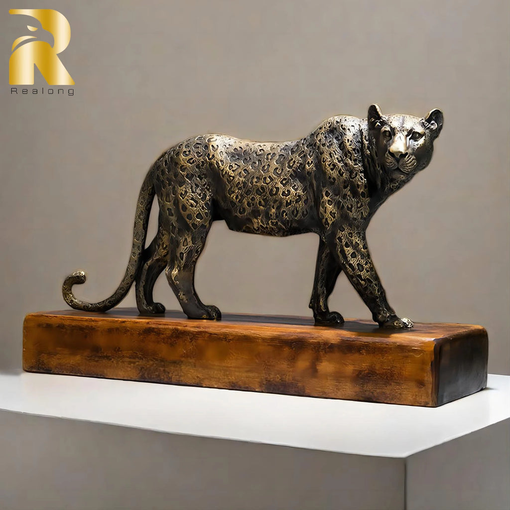 Antique (Bronze) Leopard Statue