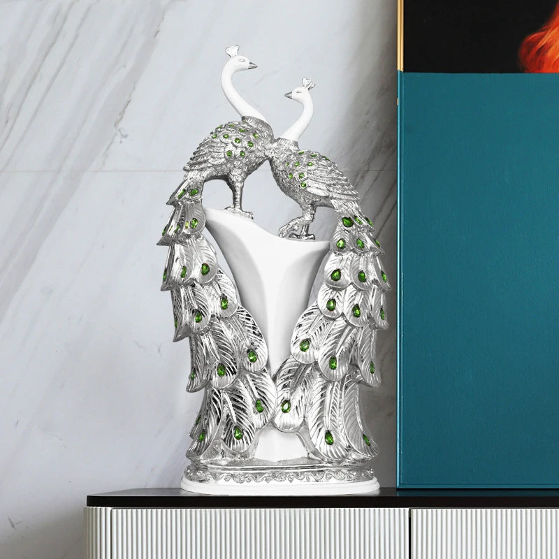 Peacock Home Decor Statue