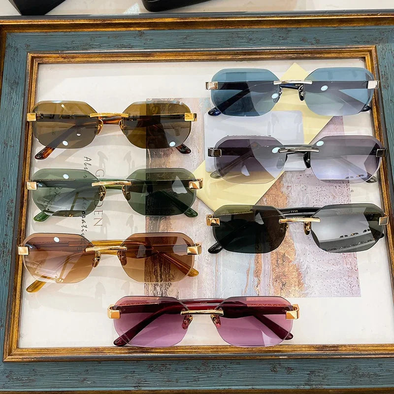 Rimless Square UV400 Sunglasses