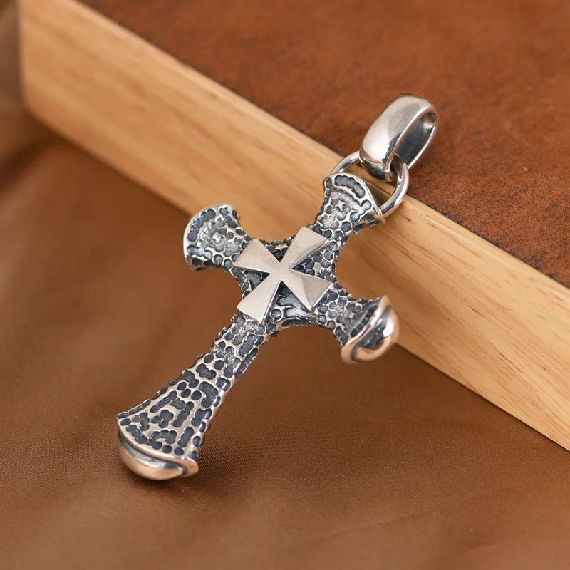 Antique 925 Sterling Cross Pendant