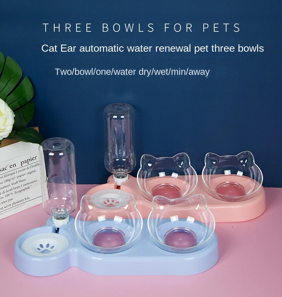 Pet Elevated Cat Bowls (Double)