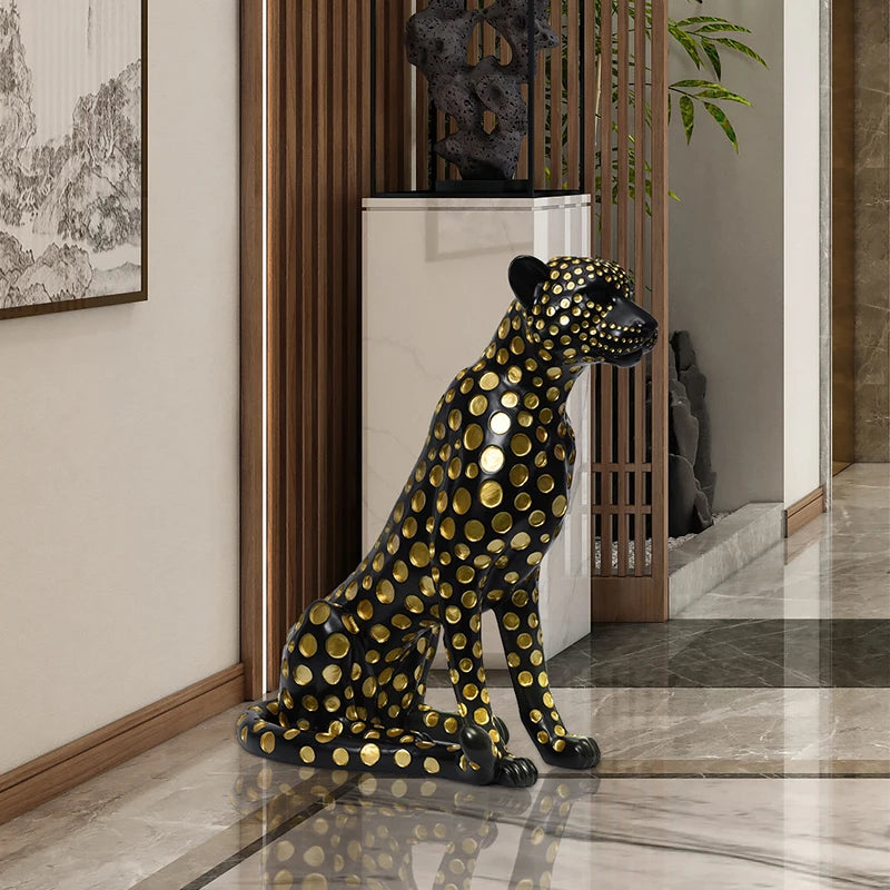 Leopard Ornament Floor Statue
