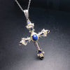 Cross Sapphire (925 Sterling Silver) Necklace