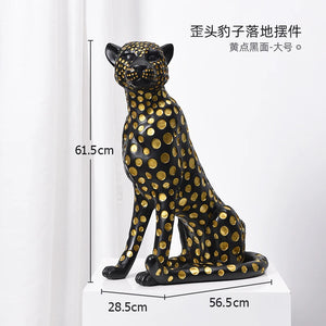 Leopard Ornament Floor Statue