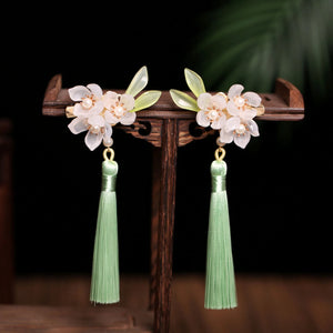 Flower Tassel (Oriental) Hair Clips