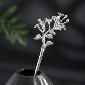 Delicate Blossom (925 Silver) Hand-Sculpted Hairpin