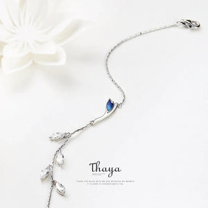 Elegant Crane (Silver/Blue) 925 Sterling Bracelet