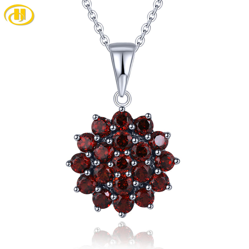 Red Garnet Necklace (Sterling Silver)