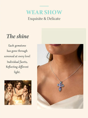 Amethyst Multicolor Cross (925 Sterling) Necklace