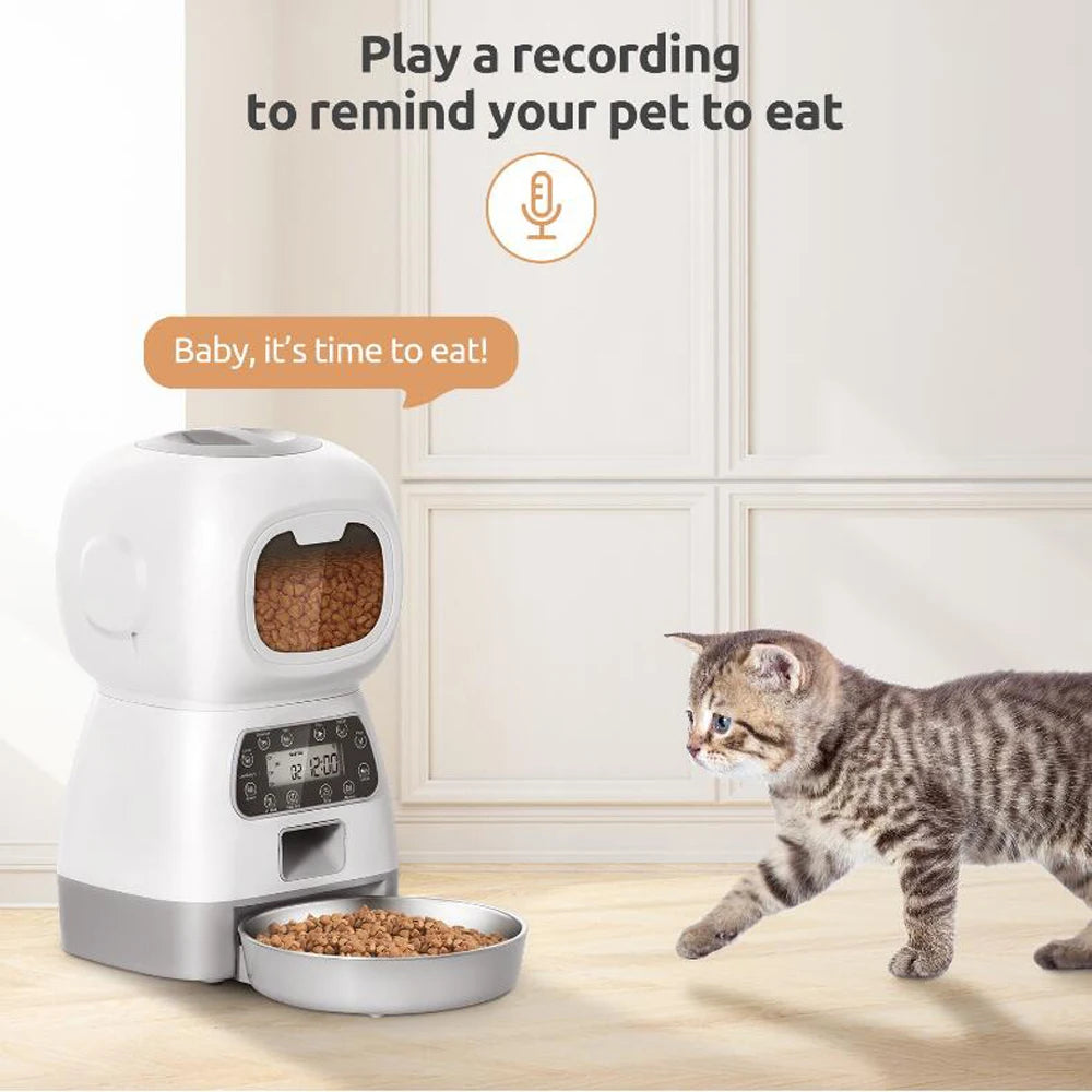 Pet Automatic Feeder 3.5L (Voice Record)