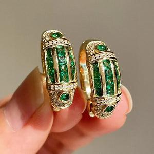 EMERALD/DIAMOND (925 Silver) Jewelry Set