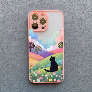 Black Cat/Landscape iPhone Cases