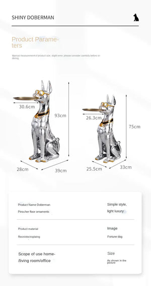 Doberman (Electroplated) Statue/Sculpture