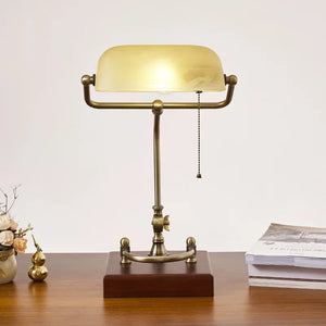 Vintage Table Lampshade (Wood/Copper Base)