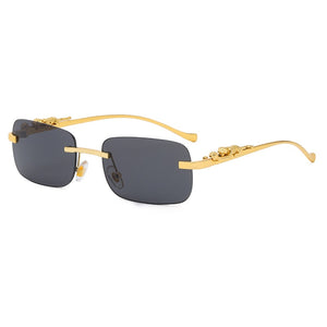 Leopard Frame - Rimless Rectangle Sunglasses