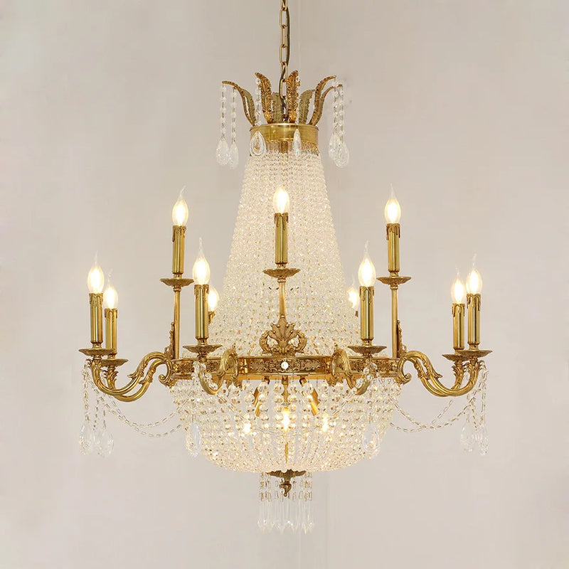 European Gold/Candle Chandelier