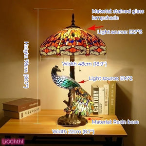 Tiffany European (Peacock) Table Lamp