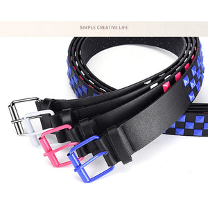 Checker Style Leather Belts