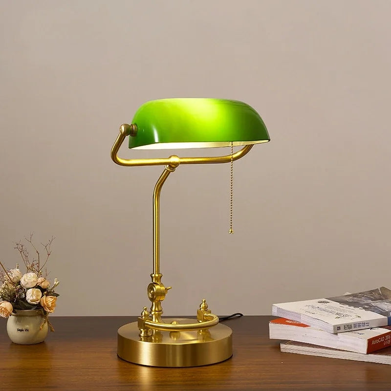 Vintage Table Lampshade (Wood/Copper Base)