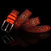 Carved Design Leather Men's Belt