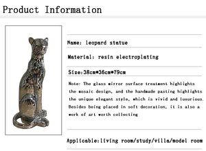 Cheetah Floor Statue Decor
