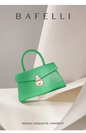 BAFELLI Mini Green Leather Handbag