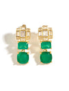 Retro Green Agate 925 Earrings