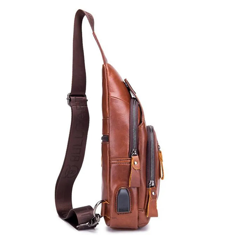 Men's Leather Chest Bag