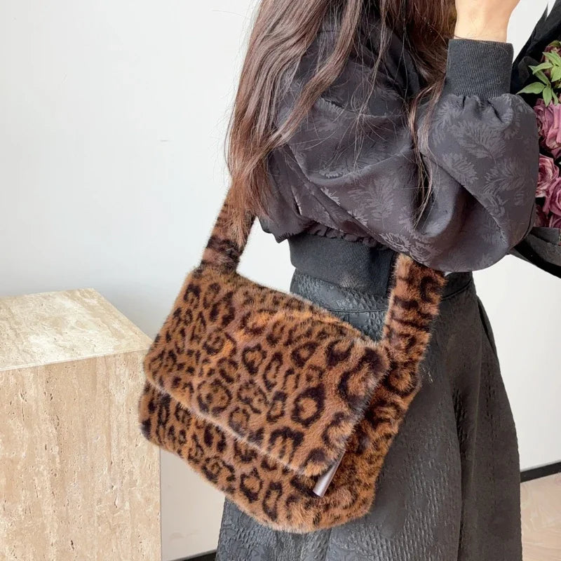 Leopard Fur Design Handbags