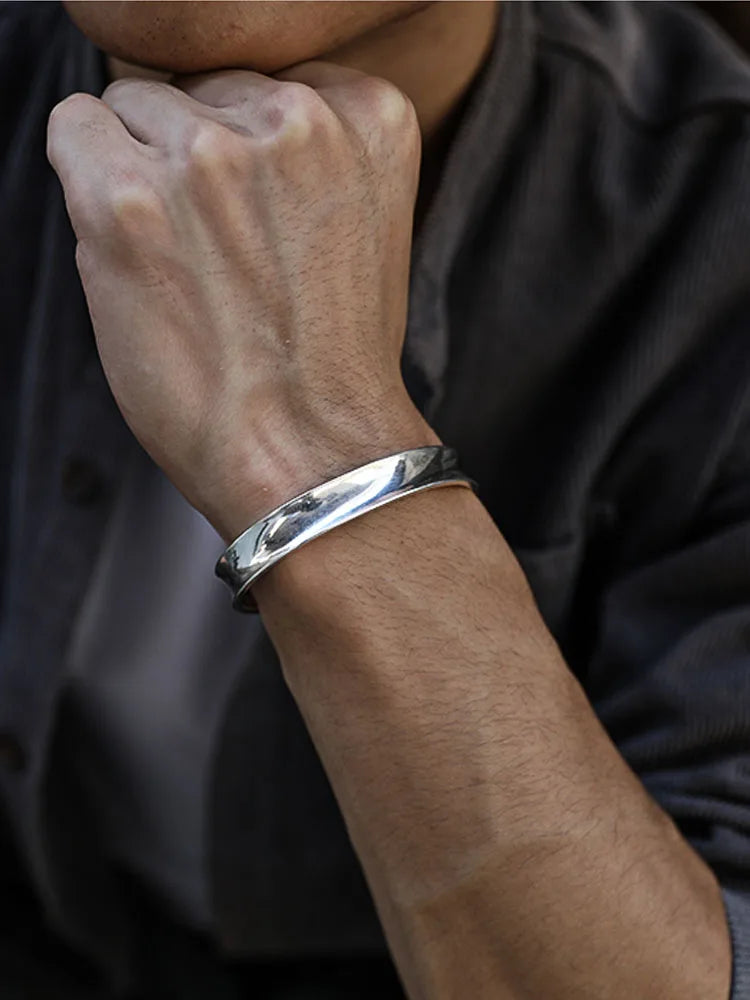 Men's (Certified 999 Silver) Concave Bracelet