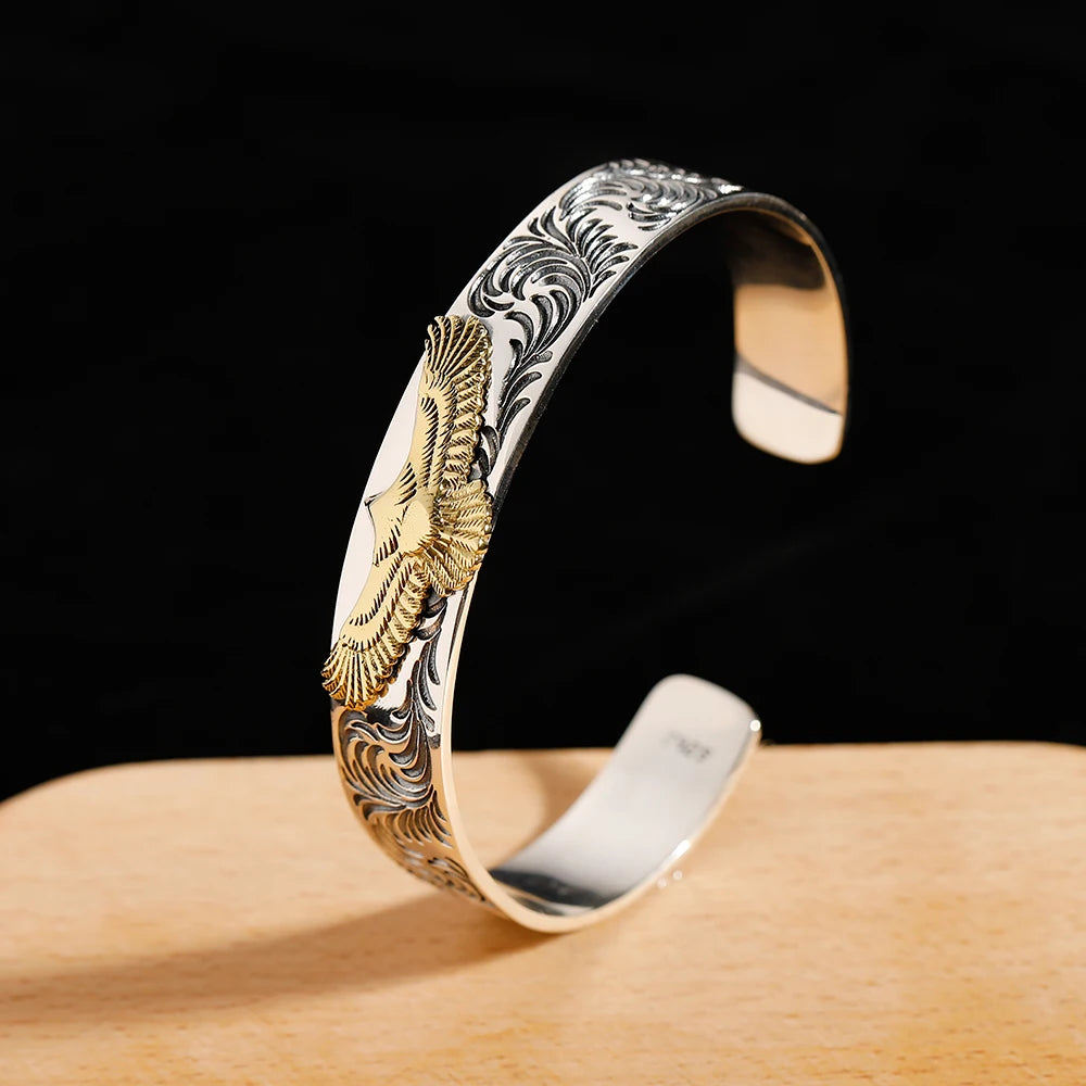 Flying Eagle (S925 Sterling Silver) Cuff Bracelet