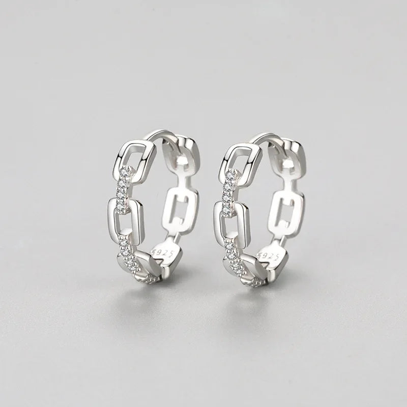 Silver Chain 925 Sterling Earrings