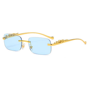 Leopard Frame - Rimless Rectangle Sunglasses