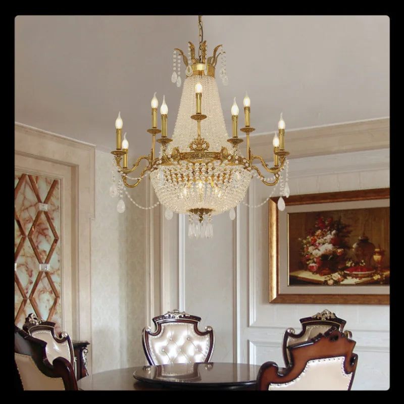 European Gold/Candle Chandelier